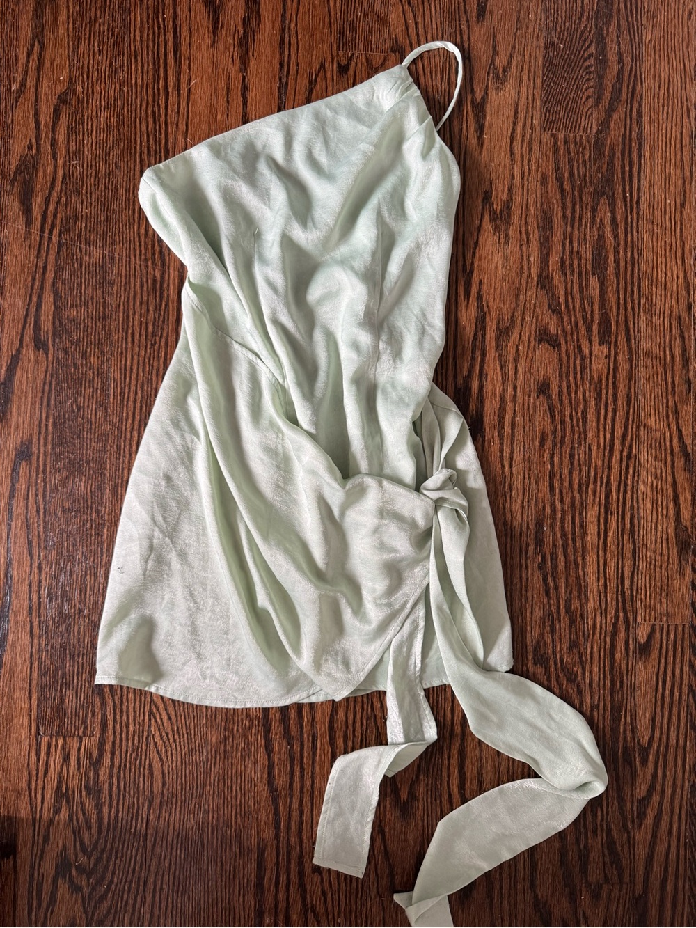 Lovers + Friends Mint One-Shoulder Tie Mini Dress